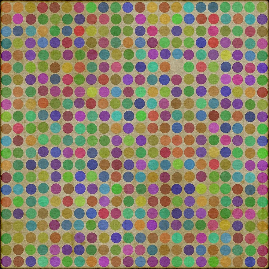 Polka Dots, Pattern, Grunge, Vintage, Retro, Colors, Paper, Background