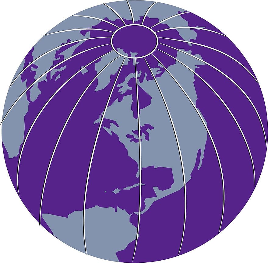 โลก, รูปทรงกลม, แผนที่, ดาวเคราะห์, ภูมิศาสตร์, ทวีป, สหรัฐอเมริกา, Lilac Earth, Lilac World, แผนที่ Lilac, Lilac Globe