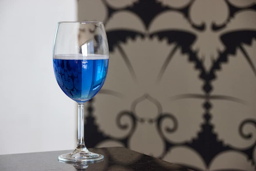 blauw, drinken, vloeistof, sap, verfrissing, cocktail, glas, likeur, stoer, transparant, alcohol
