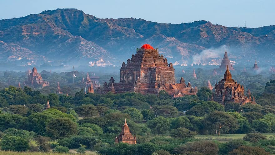 baganas, mianmaras, burma, pagodas, šventyklos, kraštovaizdį, istorija, pagoda, žinoma vieta, religija, architektūra