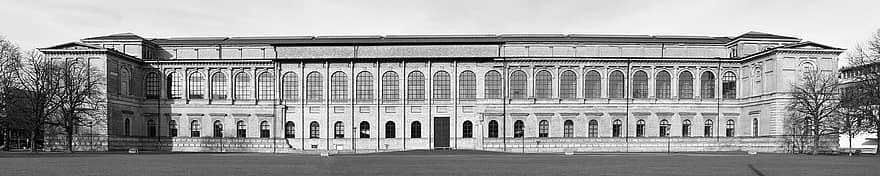 Alte Pinakothek, taidegalleria, museo, rakennus, arkkitehtuuri, Munich, Saksa, vanha, taide, julkisivu, Pyöreät kaaret