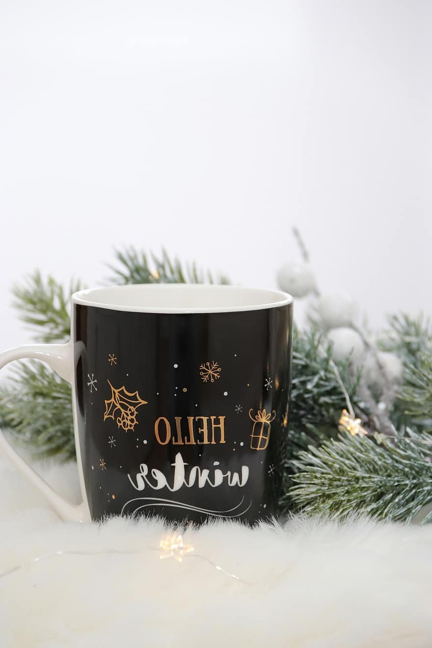 Mug, Cup, Winter Motif, Winter Background, Winter Wallpaper, Winter Decorations, Decoration, Ceramic Mug