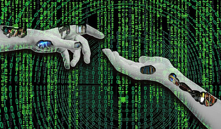 robôs, ciborgue, mãos, matriz, máquina, ficção científica, robô, android, robótica, futuro, tecnologia