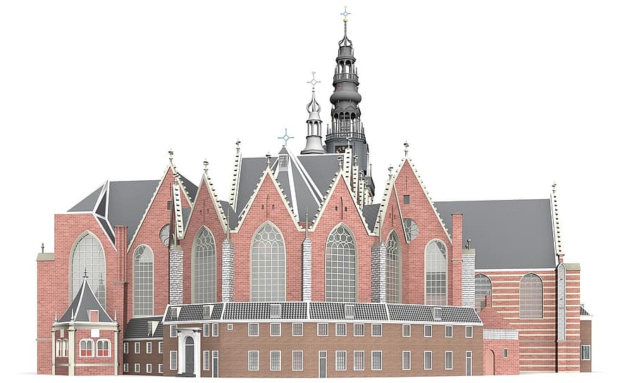 oude, kerk, Amsterdam, architectuur, gebouw, interessante plaatsen, historisch, toeristen, aantrekkelijkheid, mijlpaal, facade