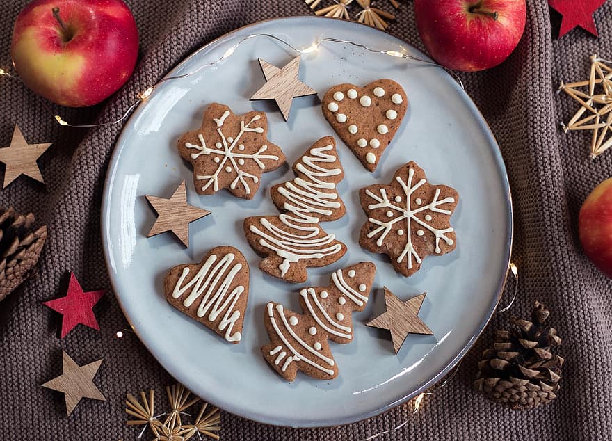 cookies, deska, vánoční cukroví, zachází, občerstvení, dezerty, talíř cookies, příchod, Adventní cookies, Vánoce, vánoční sušenky