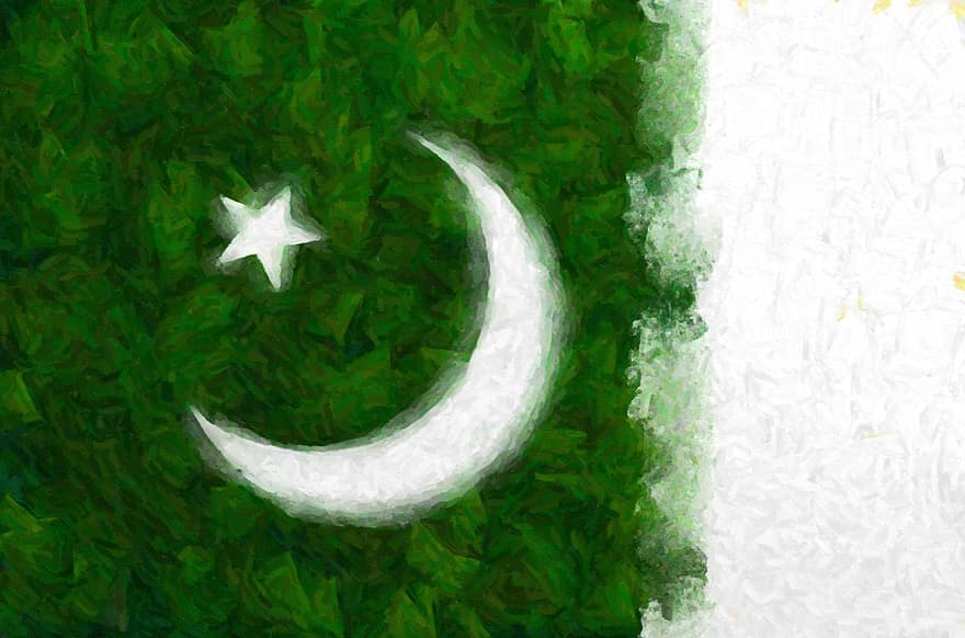 Пакистан, прапор, реферат, художній, мистецтво, національний, країна, Азія, подорожі, дизайн, картина