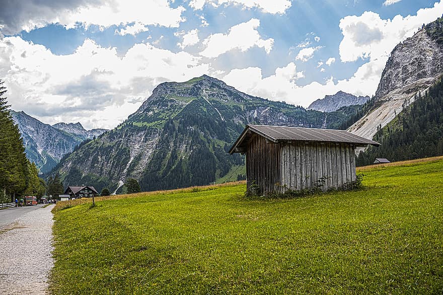 Nature, Mountain, Sky, Alps, Hill, Countryside, Rural, grass, landscape, meadow, summer
