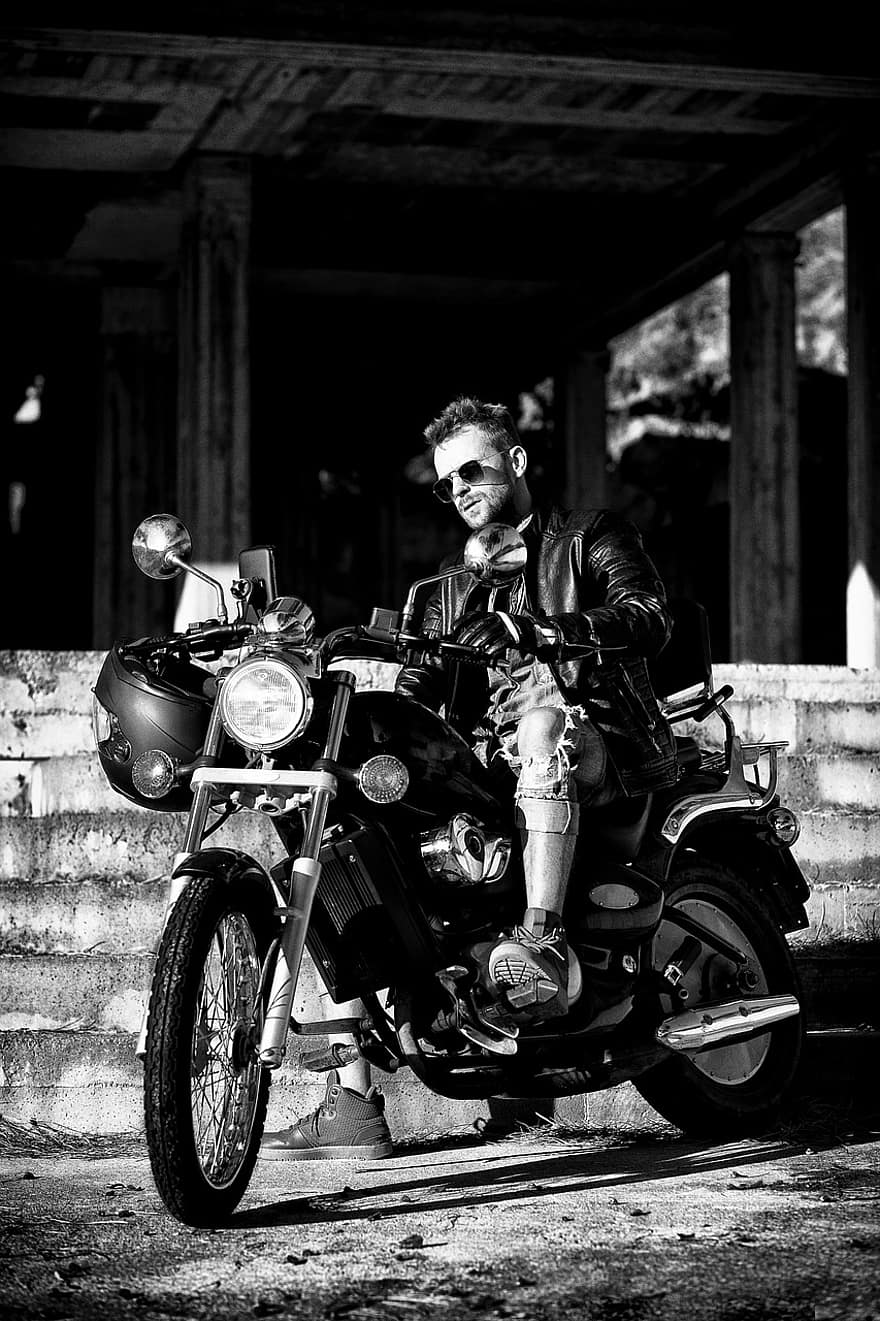 motocicleta, moto, motor, cavaleiro, motociclista, homem, masculino, modelo, veículo, aventura, viagem