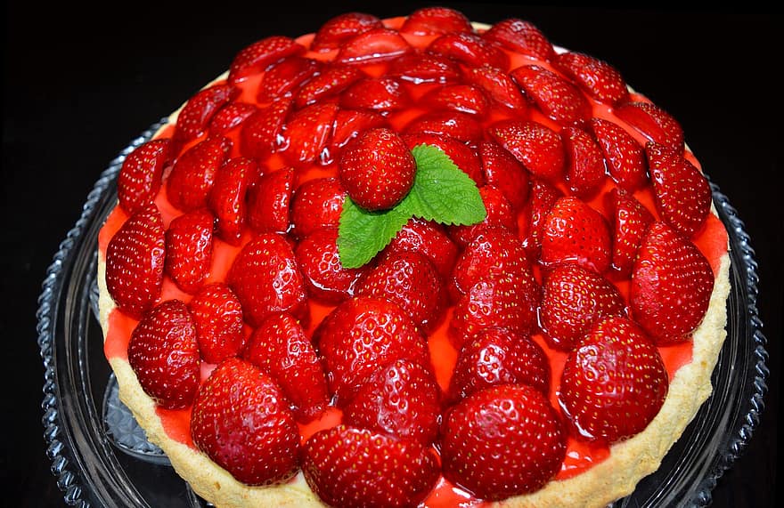 Tarte à la fraise, des fraises, gâteau, délicieux, cuire, pâtisserie, plancher de fruits, cuit, sucré, aliments, fête