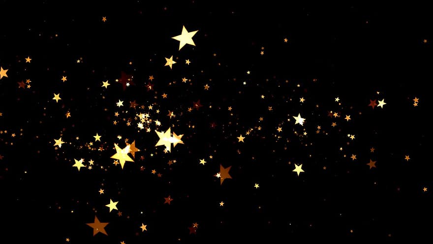 žvaigždės, fonas, šviečiančios žvaigždės, santrauka, blizgantis, naktis, šventė, švyti, žvaigždės forma, iliustracija, auksas