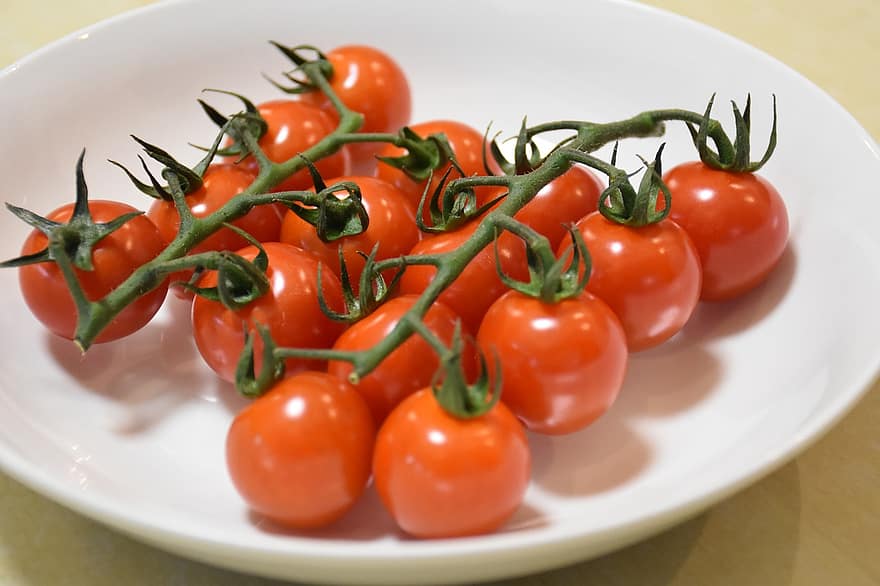tomater, körsbärstomater, hälsosam, organisk, frukt, vitamin