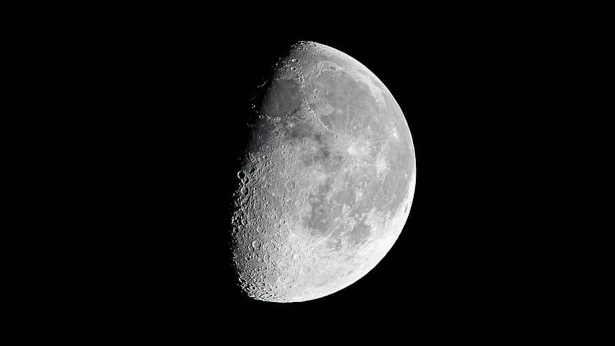 družice, měsíc, astronomie, prostor, noc, měsíční svit, povrch měsíce, planeta, detail, temný, Věda
