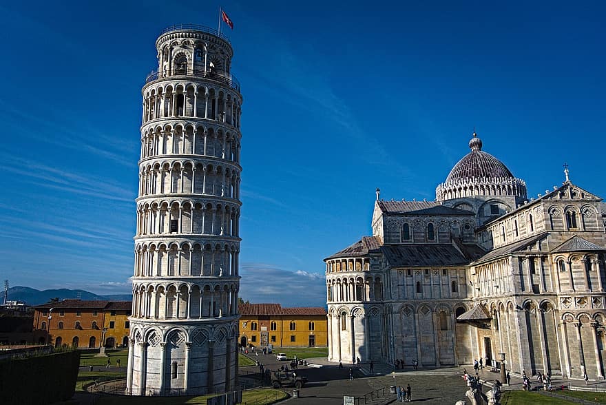 torre inclinada de Pisa, toscana, catedral, pisa