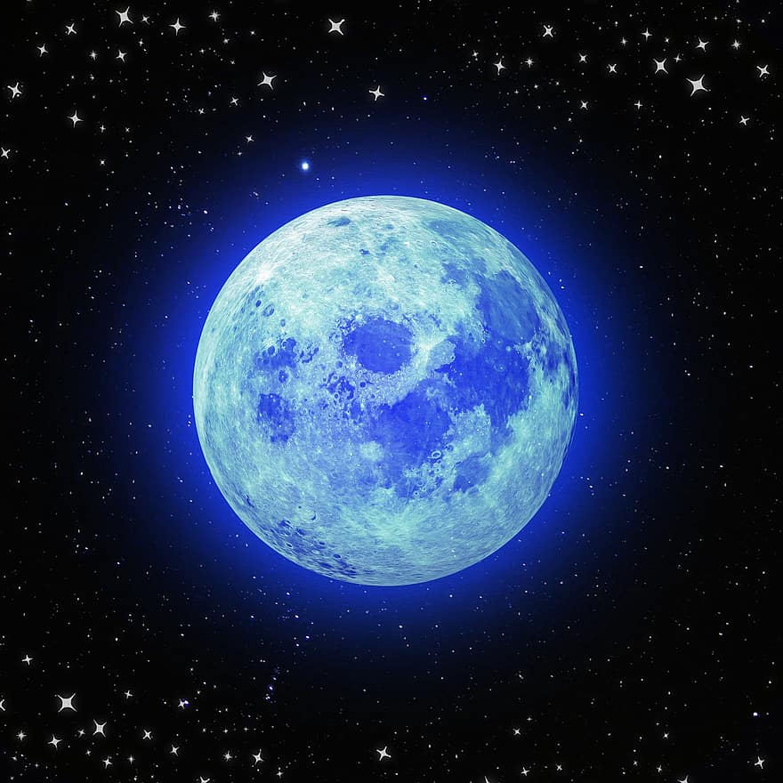 Luna, Luna piena, cielo, cielo notturno, lunare, stelle, chiaro di luna, notte, scenario, cielo nero, cielo scuro