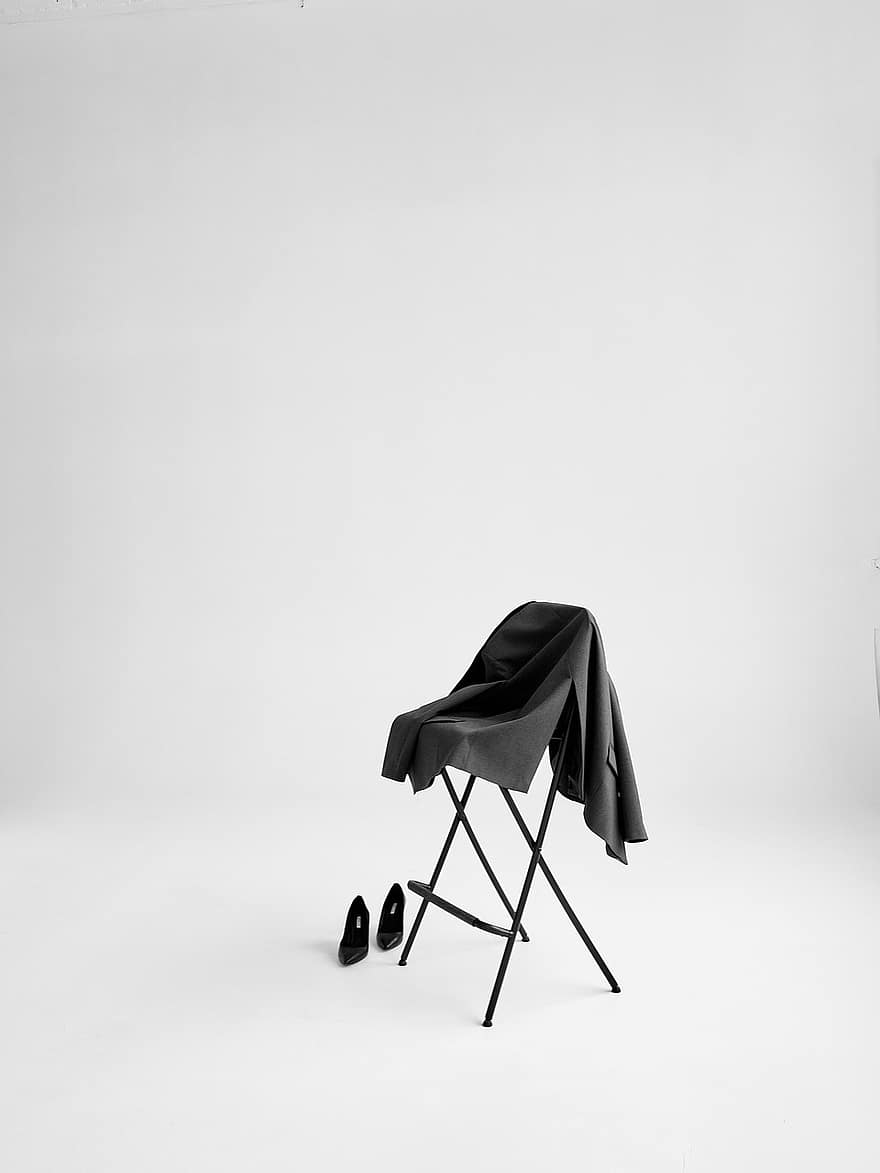 cái ghế, Áo khoác, phòng, studio, Cyclorama, thời trang, Phong cách, chủ nghĩa tối giản, thẩm mỹ, sáng tạo, Tranh sơn dầu