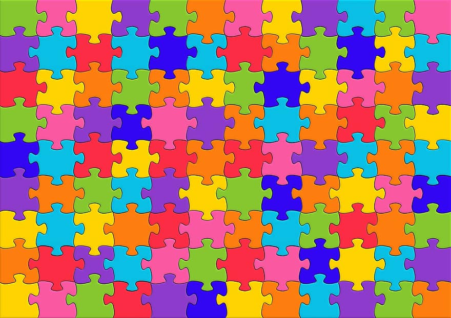직소 퍼즐, 퍼즐, 모자이크, 색깔, 무지개