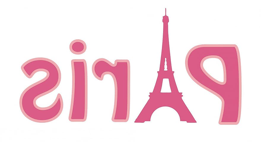 Eiffel Tower, Tower, Paris, Text, Word, Pink, Monument