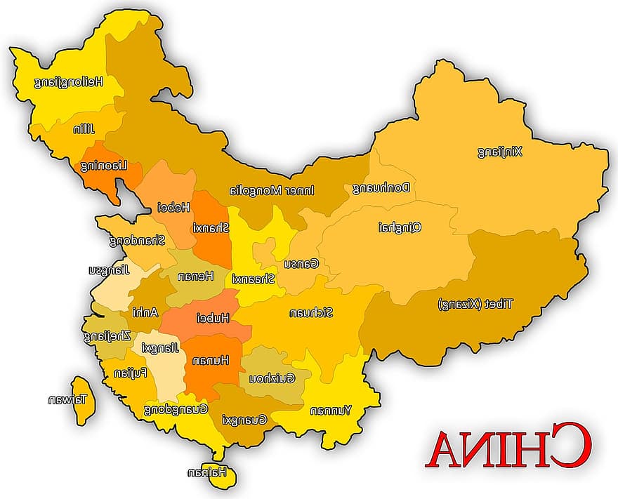 Китай, карта, Китайски, свят, земно кълбо, Карта на Китай, Азия, пътуване, държава, република, област