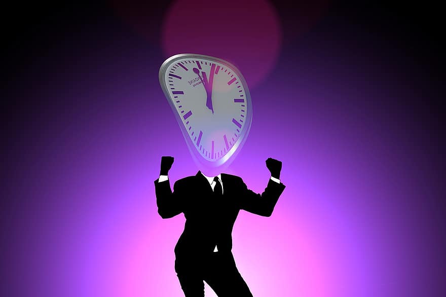 laikas, laikrodis, vyras, siluetas, verslą, paskyrimas, skaitmenų, numerius, valandų, minučių