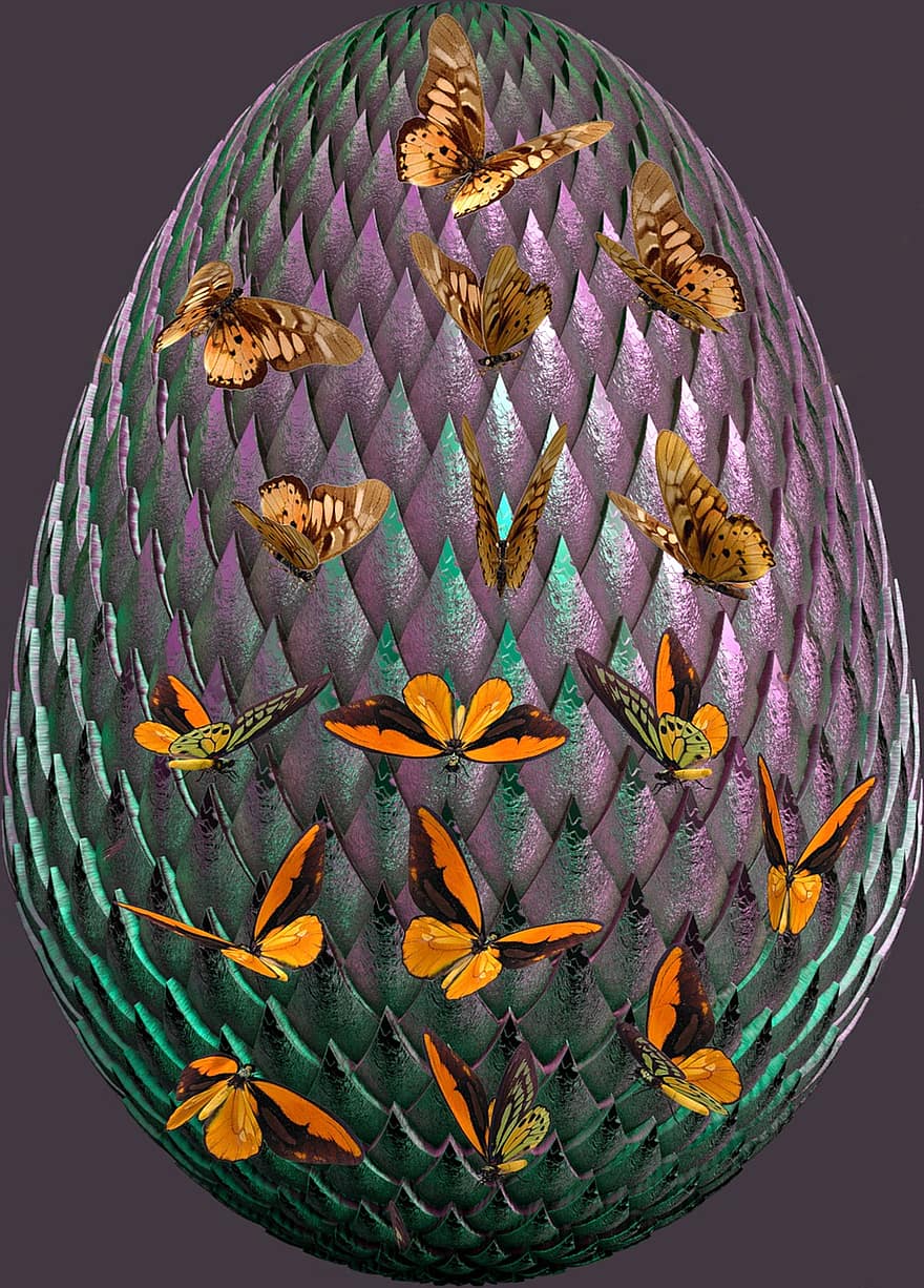 яйце, метелик, Великдень, фантазія, містичний, фон, комаха, ілюстрації, прикраса, візерунок, різнокольорові