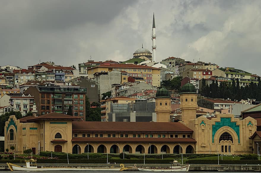 moskee, Turkije, stad, stedelijk, toerisme, reizen, architectuur, gebouw, behang