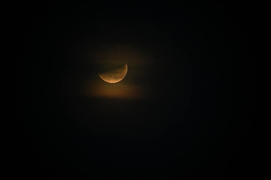 Moon, Night, Crescent Moon, Night Sky