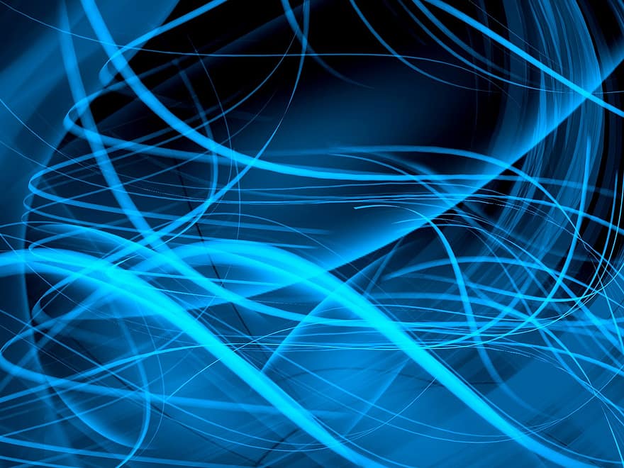 Blue, Abstract, Wave, Shiny, Energy, Background, Black, Smooth, Wallpaper, Flow, Bright