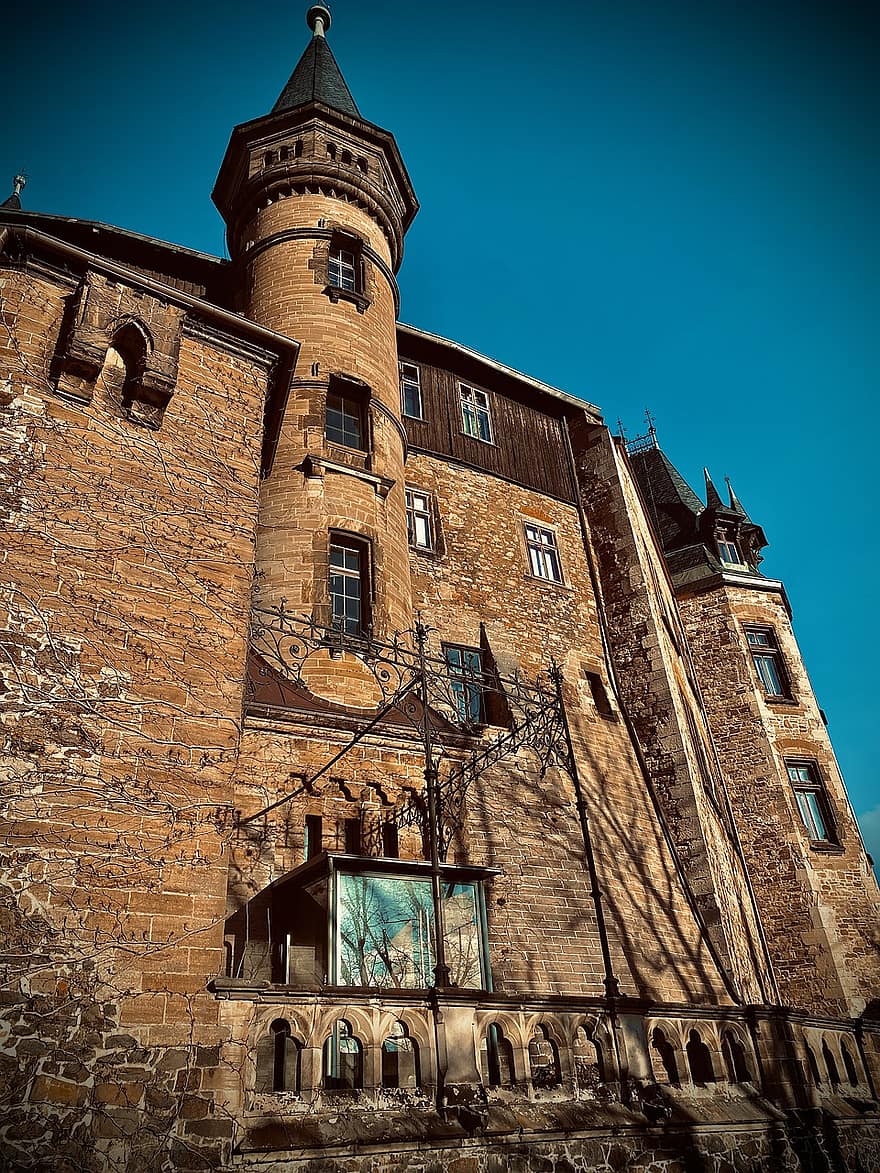 construção, arquitetura, castelo, fachada, exterior, Wernigrode, lugar famoso, exterior do edifício, história, velho, estrutura construída