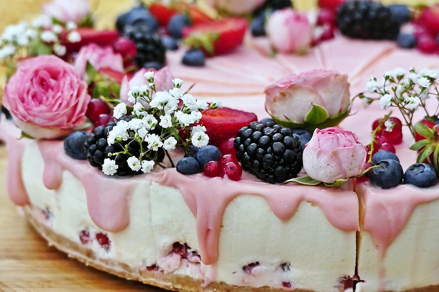 Esküvői torta, gyümölcsök, krém, torta, finom, születésnapi torta, ünneplés