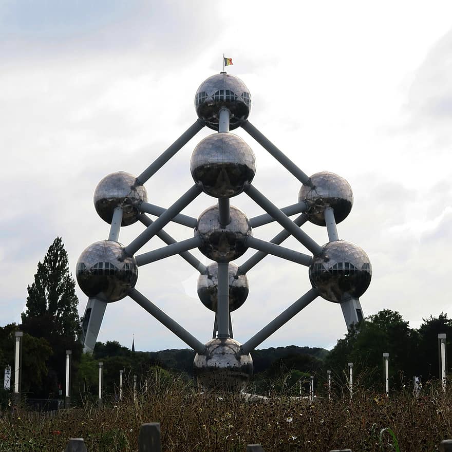 atomium, Brusel, mezník, Belgie, struktura, architektura