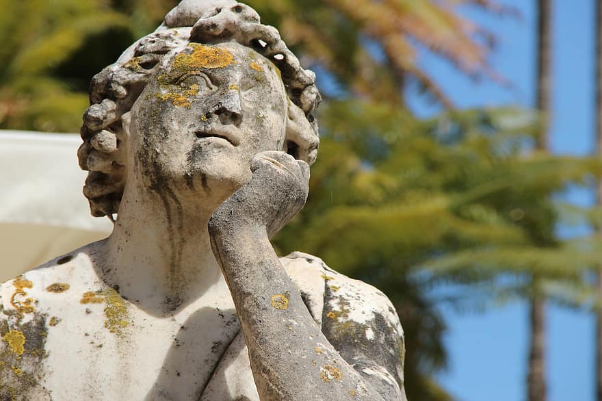 Statue, Parade, Fontana, Miabi, orto botanico, Palermo, Botanischer Garten, Skulptur, Stein, Sicilia