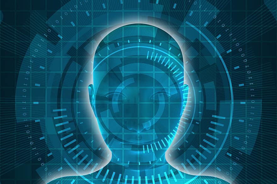 tecnologia, inteligência artificial, futurista, inteligente, cérebro, comunicação, em formação, robô, rede, humano, Tecnologia Azul
