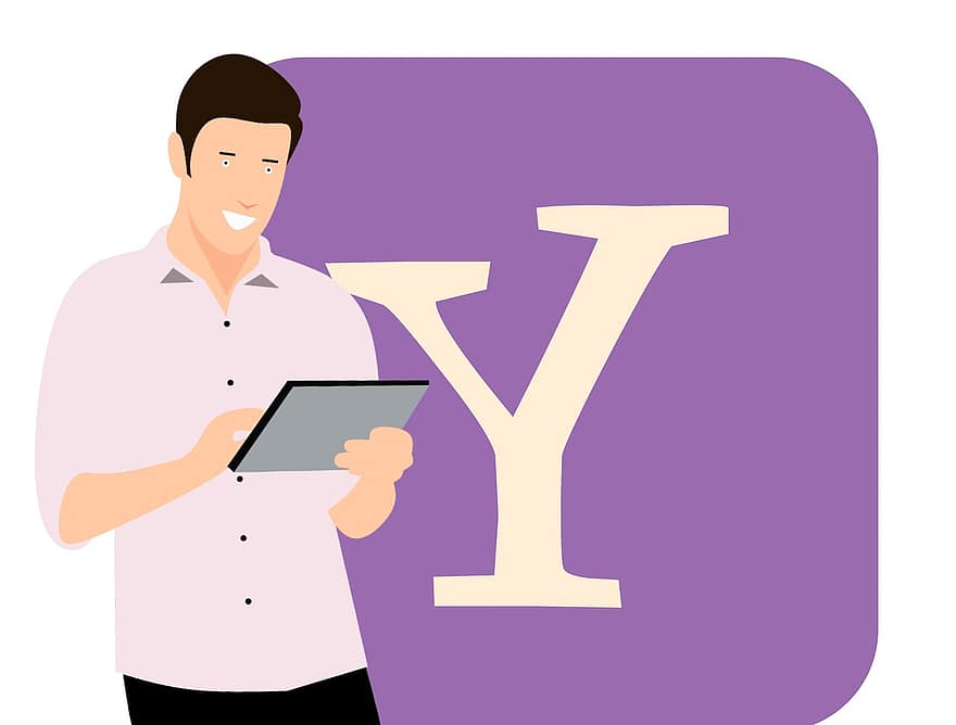 Yahoo, Application, Internet, Web, Www, Tablet, Young, Full, Using, Body, Business
