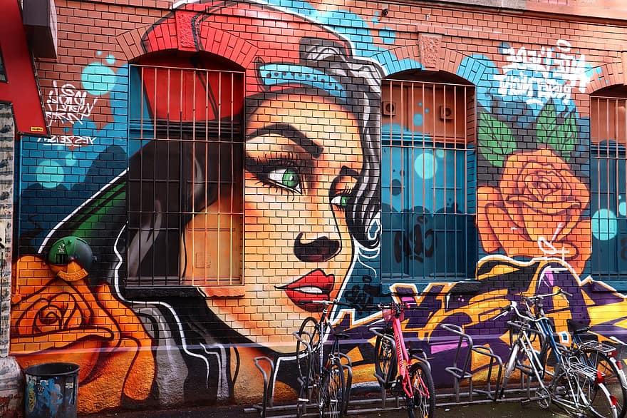 pintada, arte urbano, calle, mural de pared, edificio, arte callejero, mural, mujer, adulto, vida en la ciudad, creatividad