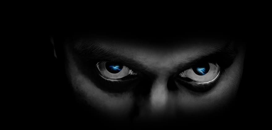 Eyes, Face, Portrait, Darkness, Look, Looking, Glimmer, Photo Art, Powerful