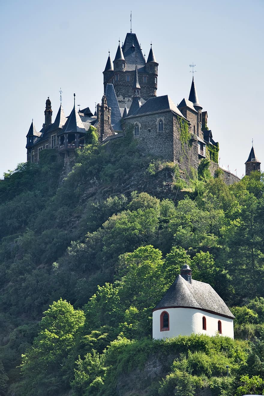 Schloss Cochem, Hügel, Wahrzeichen, Festung, Schloss, historisch, Fort, Unterschlagung, cochem