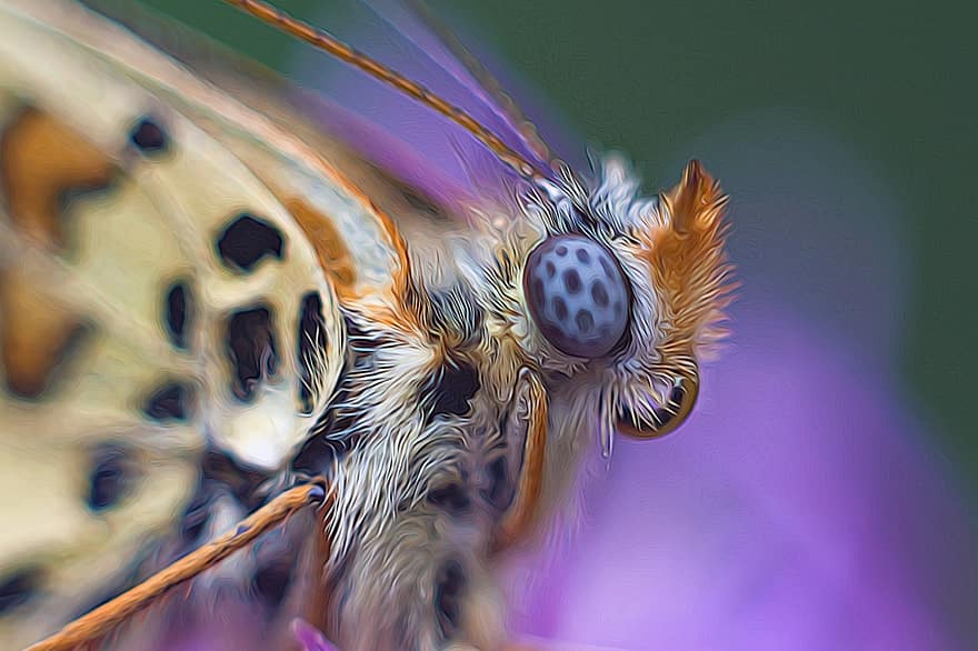 borboleta, inseto, macro, animal, perto, todos, olho, antenas, peludo, leveza, colorida