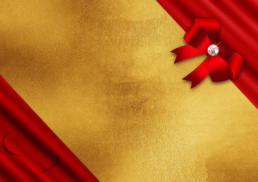 Background, Gold, Loop, Diamond, Banderole, Noble, Decorative, Red, Glitter, Map, Greeting