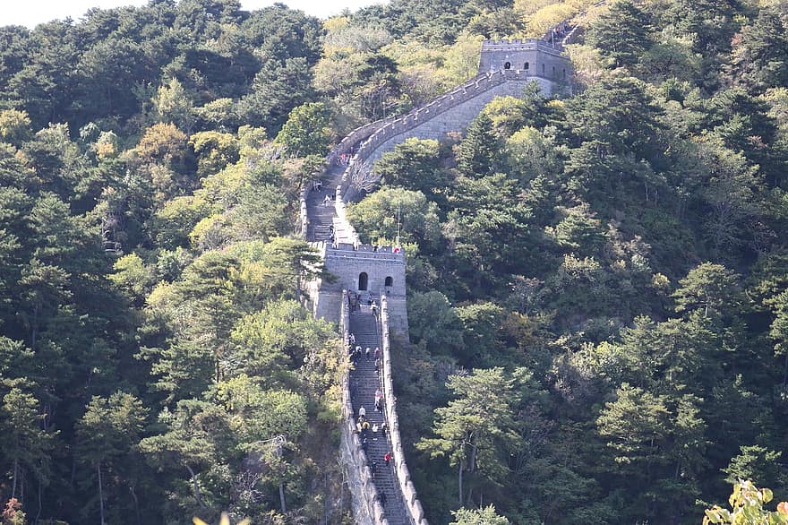 Великата китайска стена, планина, забележителност, исторически, голяма стена, Китай, структура, природа, пейзаж