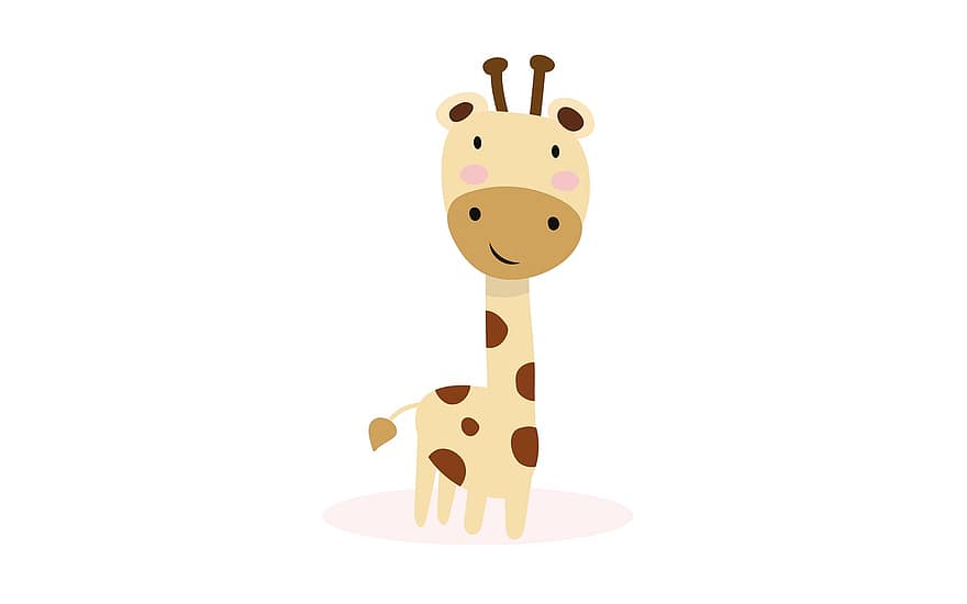 giraf, skitse, fiktiv karakter, nuttet, kunst, tal, isolerede, tegneseriefigur