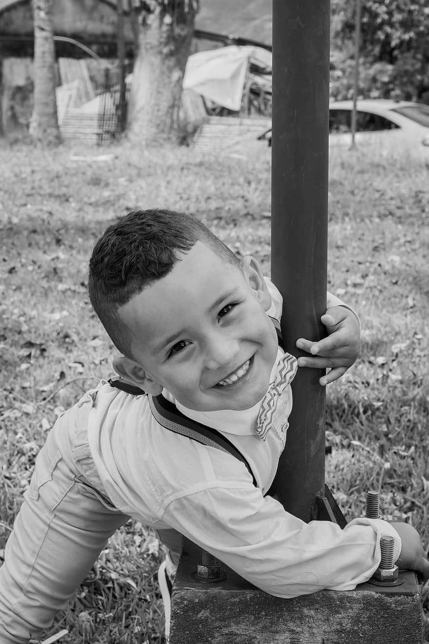 Boy, Child, Black And White, Smile, Fashion, Kid, Young, Little, Happy, Playful, Cute