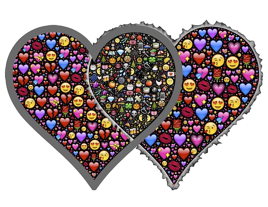 καρδιές, ενωμένος, αμοιβαίος, σχέση, valentines, σύμπνοια, σύνδεση, σύμβολο, μας, αγάπη καρδιά, σε σχήμα καρδιάς