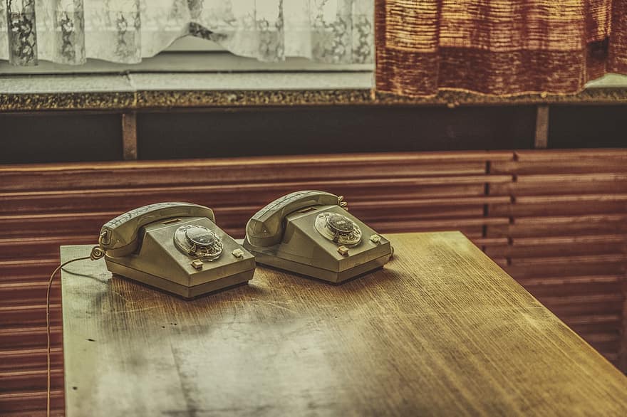 telefonů, lavice, antický, analogový, vinobraní, retro, nostalgie, zastaralý, starý, stůl