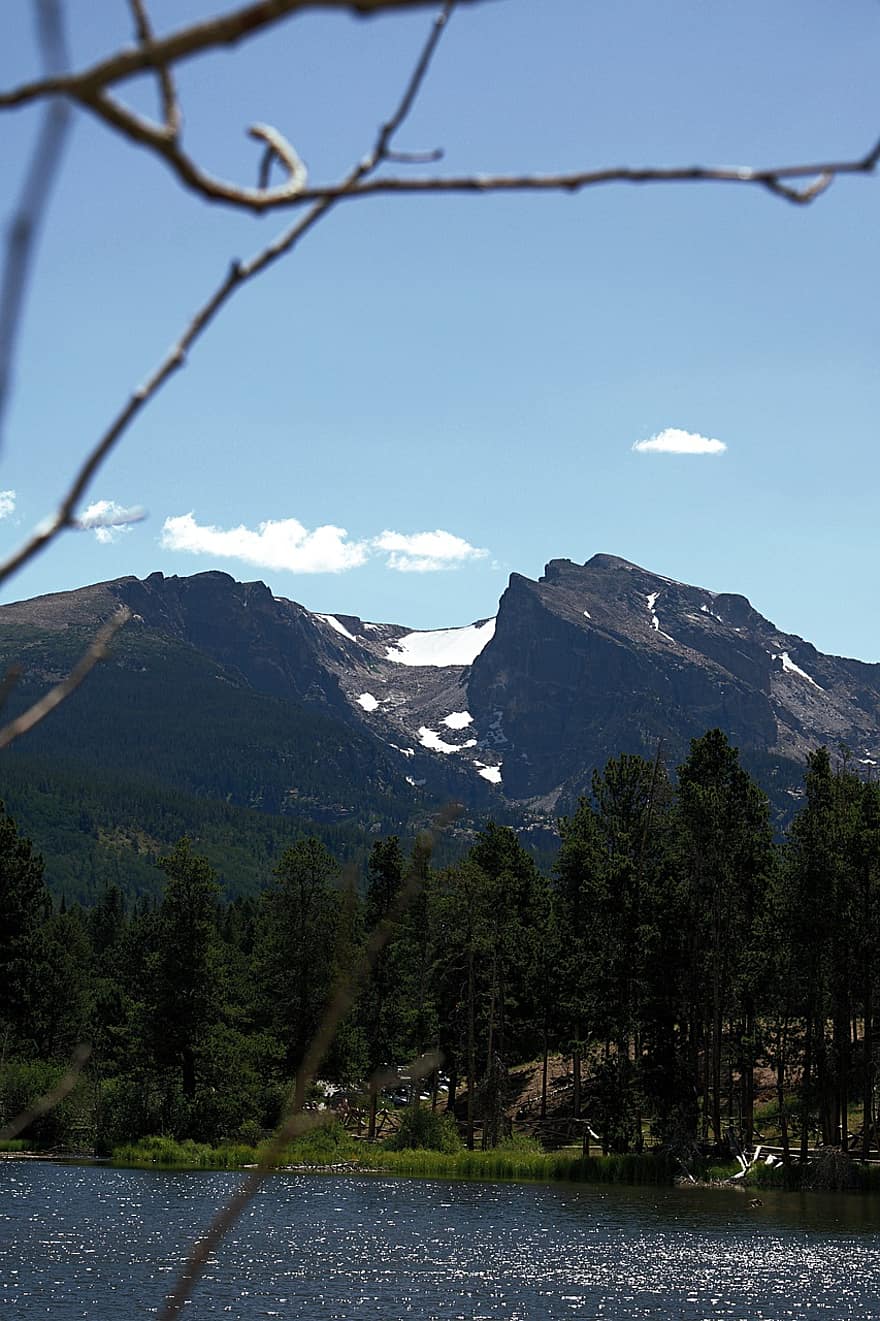 roccioso, montagna, Colorado, nazionale, parco, natura, all'aperto, avventura, sfondo, HD, cielo