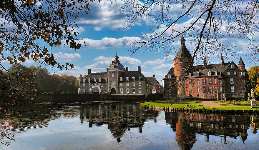 castillo, Europa, viaje, turismo, histórico, Anholt, Münsterland, castillo con foso, Norte de Rhine-Westphalia