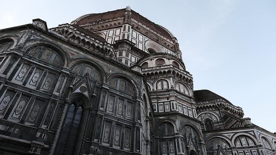 Katedral, Arsitektur, perjalanan, pariwisata, fasad, eksterior, florence, duomo, brunelleschi, Italia, Renaisans