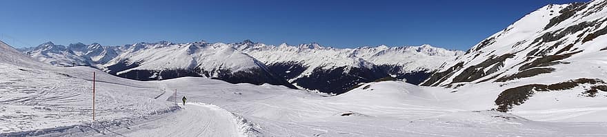 gunung, salju, musim dingin, panorama gunung, pemandangan gunung, olahraga, pemandangan, puncak gunung, biru, Es, lereng ski