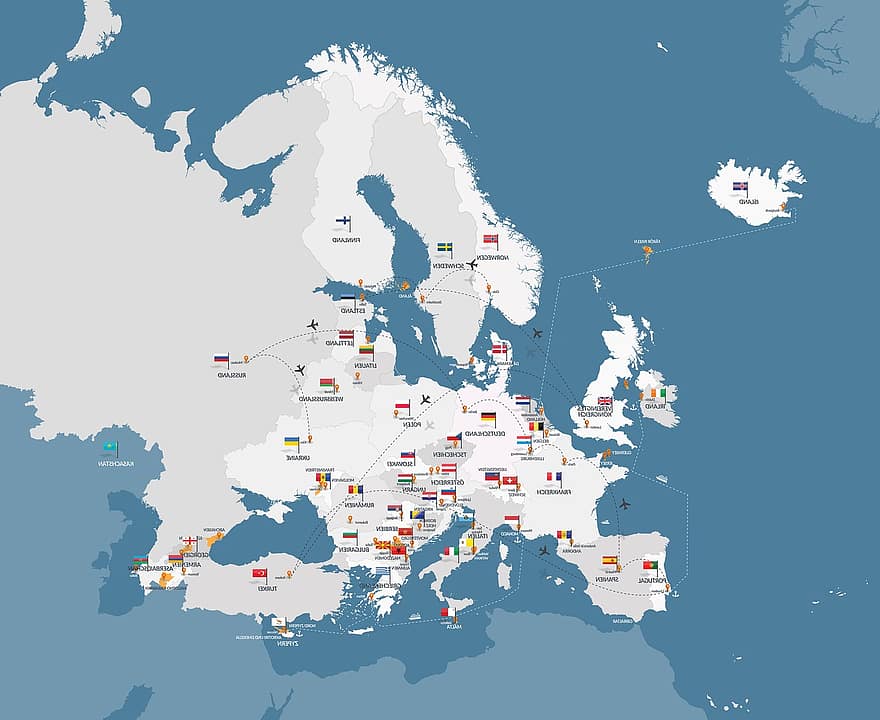 карта европы, карта, Европа