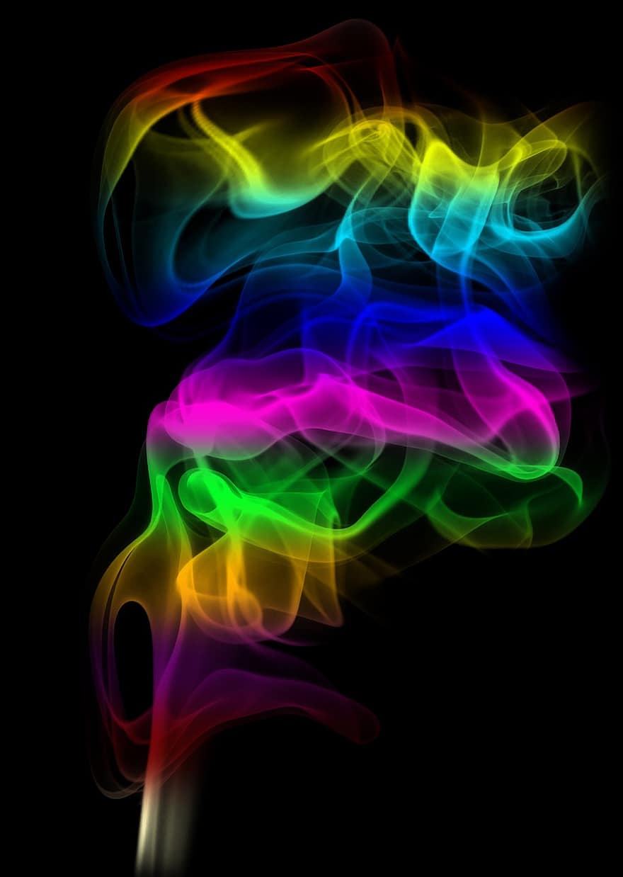 Smoke, Color, Paint, Multi Color, Black Background, Drawing, Colorful, Art, Background, Bright, Jewelry