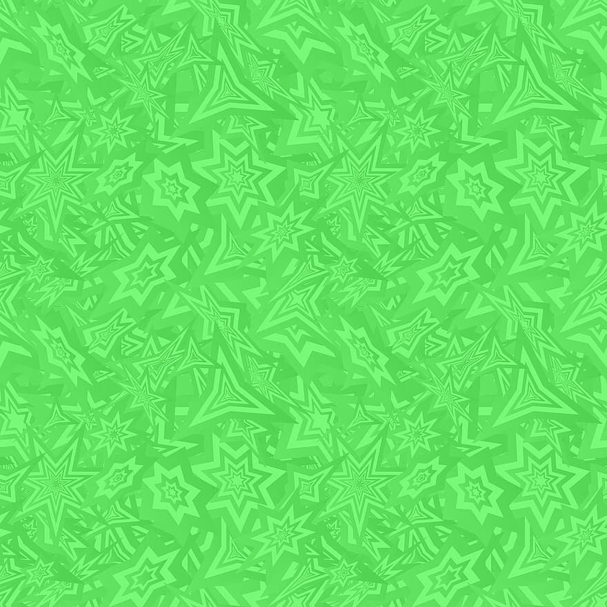 Green, Pattern, Background, Wallpaper, Seamless, Shapes, Star, Abstract, Backdrop, Creative, Decoration